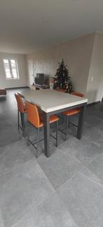 MOET WEG! Designer bartafel Xooon en lederen barkrukken, Ophalen, Gebruikt, 100 tot 150 cm, Overige materialen