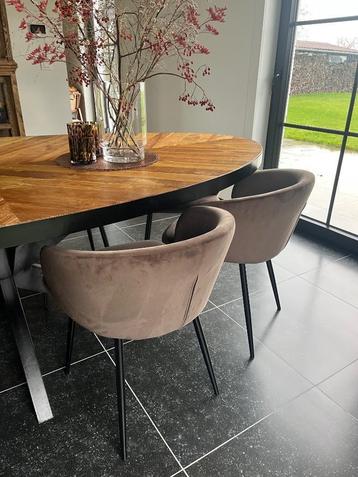 Eetkamerstoelen, Huis en Inrichting, Stoelen, Ophalen, Gebruikt, Bruin, Stof