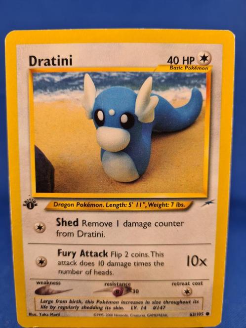 Dratini 63/105 - Neo Destiny (1st edition), Hobby en Vrije tijd, Verzamelkaartspellen | Pokémon, Zo goed als nieuw, Verzenden