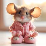 Souris Diamond Painting avec chaussons 25x25cm (ronde), Hobby & Loisirs créatifs, Enlèvement ou Envoi, Neuf, Bricolage