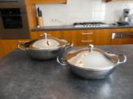 2 opdienschotels met deksel, Enlèvement ou Envoi, Rond, Comme neuf, Autres matériaux