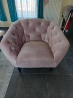 fauteuil chesterfield rose, 75 à 100 cm, Chesterfield, Comme neuf, Enlèvement