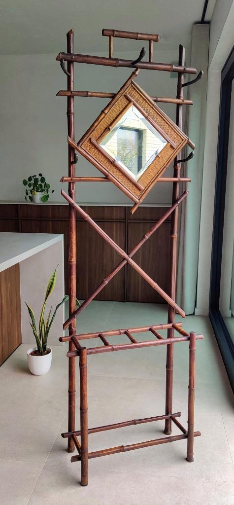 Prachtig Art-Deco halmeubel / kapstokmeubel, Antiek en Kunst, Curiosa en Brocante, Ophalen of Verzenden