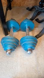fitness gewichten verstelbare dumbells 2x 16 kg, Ophalen, Gebruikt