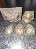 Antieke chocoladevormen eitjes, een kip en een bel, Antiek en Kunst, Ophalen