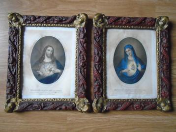 Jezus en Maria in mooie omlijsting beschikbaar voor biedingen