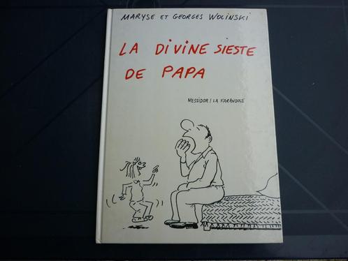 Wolinski - La divine sieste de papa 1ière édition, Boeken, Stripverhalen, Gelezen, Eén stripboek, Ophalen of Verzenden