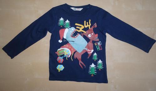 Donkerblauwe longsleeve Kerst, maat 98/104, Kinderen en Baby's, Kinderkleding | Maat 98, Gebruikt, Jongen of Meisje, Shirt of Longsleeve