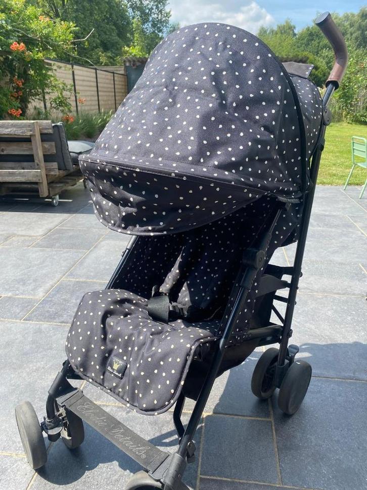 Buggy Elodie zwart met witte stippen, Kinderen en Baby's, Buggy's, Gebruikt, Overige merken, Verstelbare rugleuning, Zonnekap