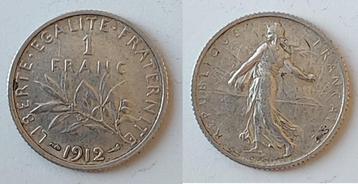 France, 1 franc Semeuse, Argent 1912