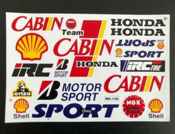 Feuille d'autocollants pour motos IRC Honda Shell NGK Bridge