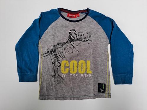 Mt 104 Grijs/blauwe T-shirt met lange mouwen Dinoskelet, Kinderen en Baby's, Kinderkleding | Maat 104, Zo goed als nieuw, Jongen