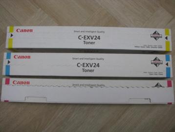 3 toners originaux neufs C-Y-M Canon C-EXV 24