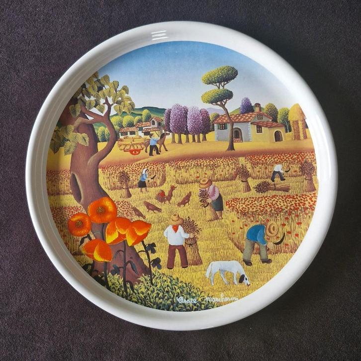 Decoratief keramisch bord getekend Cecare Marchesini, Antiek en Kunst, Antiek | Keramiek en Aardewerk, Ophalen of Verzenden
