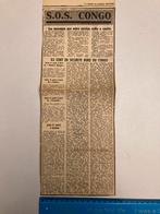 “SOS CONGO” La Maas 29/07/1960, Verzamelen, Tijdschriften, Kranten en Knipsels