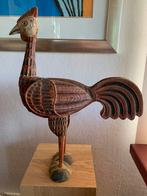 Vintage beschilderde gesneden Indonesische vogel, Antiek en Kunst, Ophalen of Verzenden
