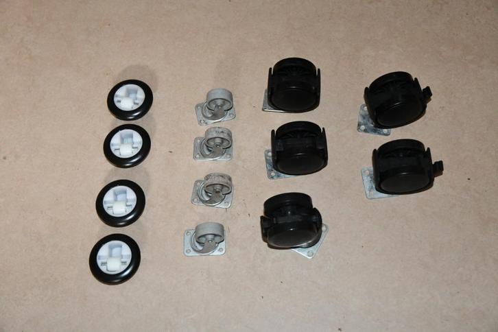 3 sets van elk 4 zwenkwielen, Doe-het-zelf en Bouw, Zwenkwielen, Zo goed als nieuw, Verzenden