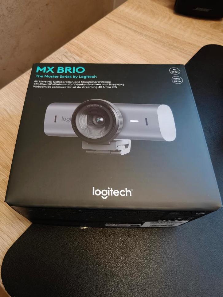LOGITECH MX BRIO 4K ULTRA HD, Computers en Software, Webcams, Zo goed als nieuw, Bedraad, MacOS, Windows, Monitorclip, Fotofunctie