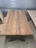 Boomstam tafel, massief blad, Huis en Inrichting, Ophalen, Nieuw, 50 tot 100 cm, Metaal