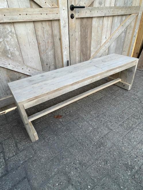 Steigerbank gemaakt  van gebruikt steigerhout, Tuin en Terras, Tuinbanken, Zo goed als nieuw, Ophalen
