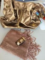 Handtas + sjaal in brons kleur + armband, Ophalen of Verzenden, Nieuw