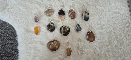 div edelstenen hangers ketting in zilverdraad sieraden, Handtassen en Accessoires, Edelstenen, Nieuw, Ophalen of Verzenden