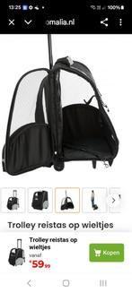 Trolley reistas opwieltjes/rugzak voor hond of kat, Ophalen, Zo goed als nieuw