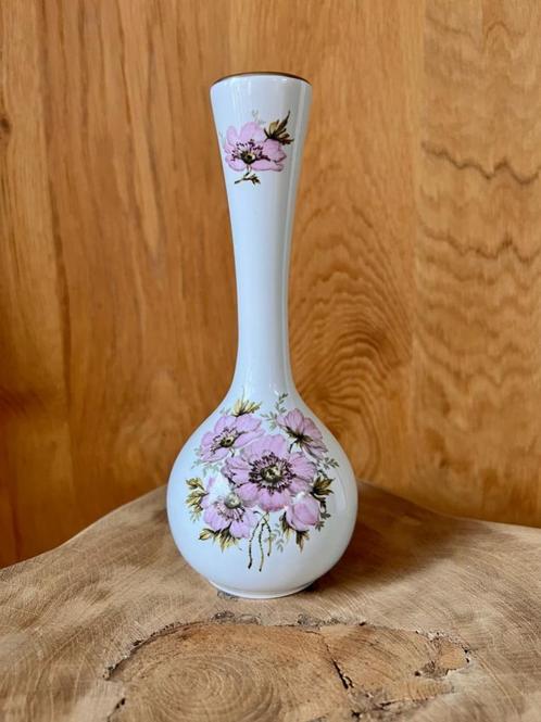 Vaas porcelaine de bruxelles roze bloemen vintage, Antiek en Kunst, Antiek | Vazen, Ophalen of Verzenden