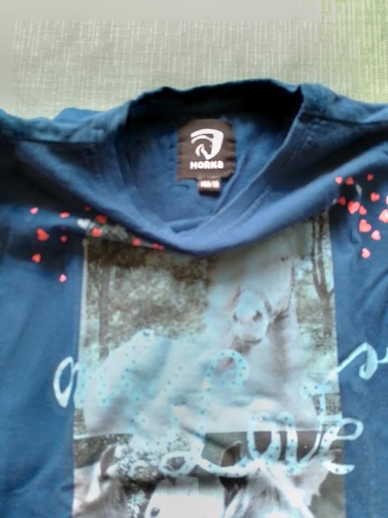 Rijshirt Horka blauw maat 140, Dieren en Toebehoren, Paardrijkleding, Ophalen, Zo goed als nieuw, Kinderen, Bovenkleding