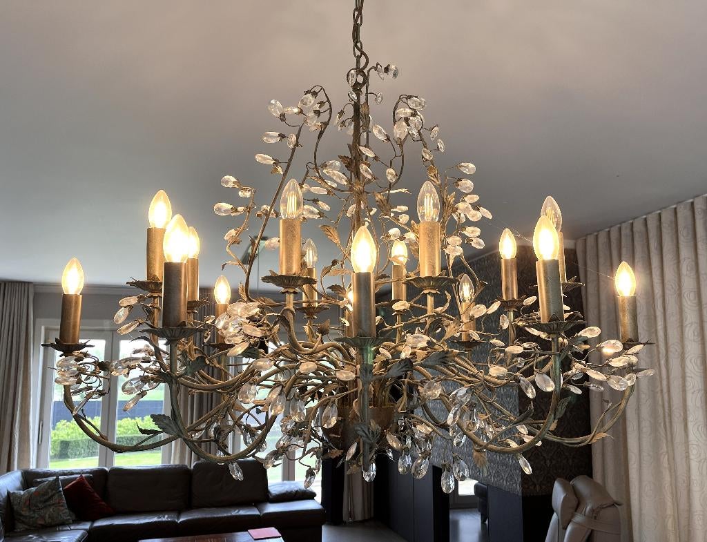 luster, Huis en Inrichting, Lampen | Kroonluchters, Ophalen, Gebruikt, Glas