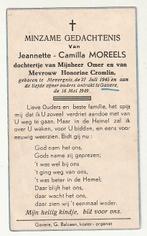 Jeannette MOREELS Mevergnis Gavere 1949 (kind) Guido Gezelle, Verzamelen, Bidprentjes en Rouwkaarten, Verzenden, Bidprentje