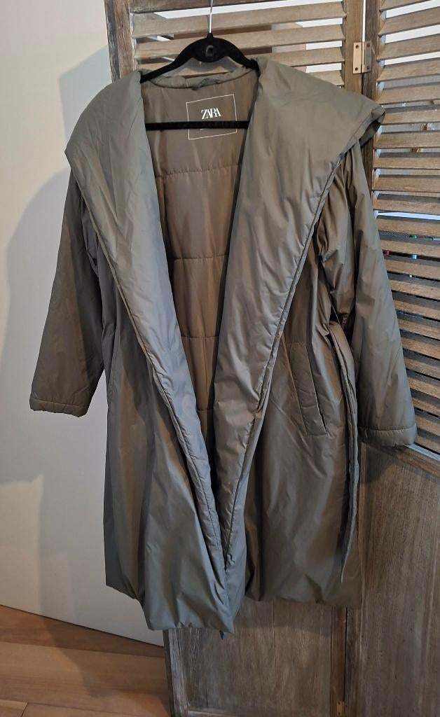 Manteau long Zara  kaki  TM, Taille 38/40 (M), Zara, Comme neuf, Vert