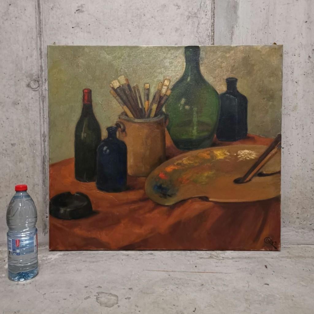 Stilleven met schildersmateriaal (1973) - Geo Rombaut, Ophalen