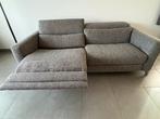 Stoffen zetel met twee relaxen, Huis en Inrichting, Ophalen, Zo goed als nieuw, Driepersoons, Rechte bank