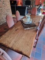 Eiken eettafel met 6 stoelen, Ophalen