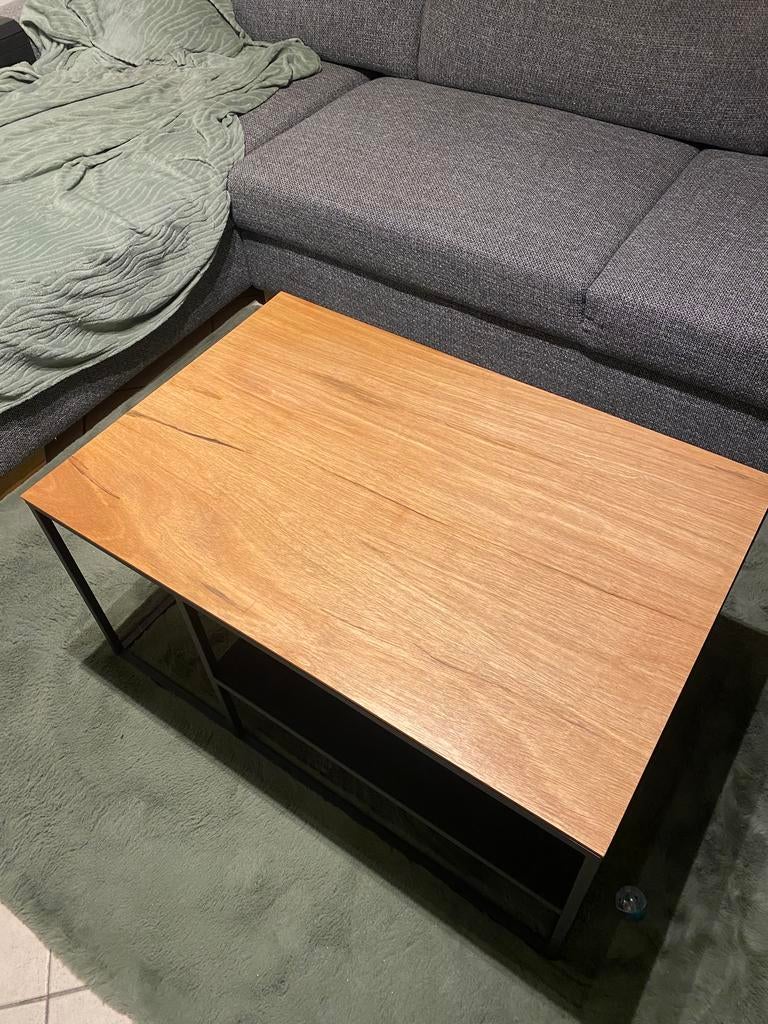 Salontafel  -zwart metaal  90x45x60, Huis en Inrichting, Tafels | Salontafels, Ophalen, Industriele look, Gebruikt, Metaal