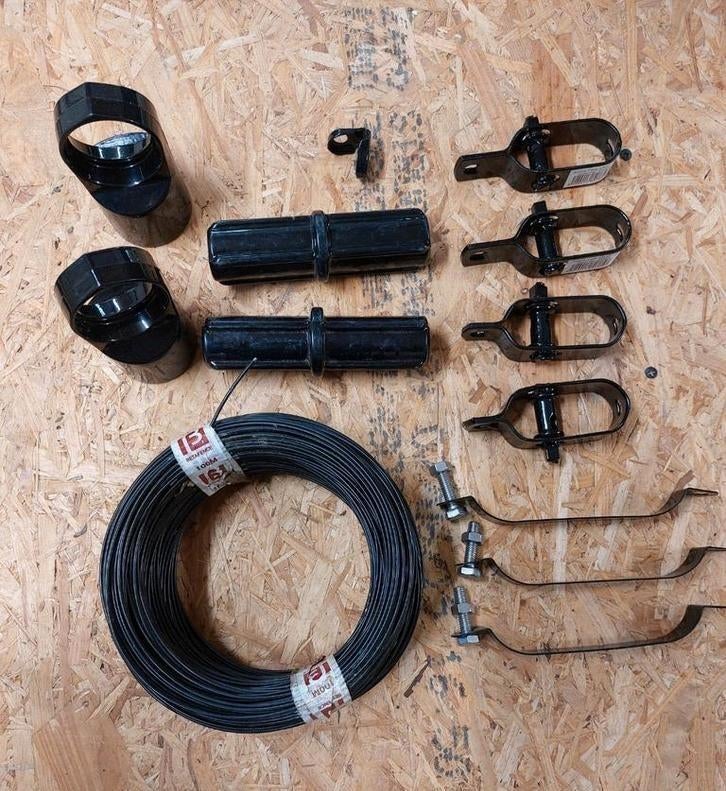 Matériau de clôture pour poteau 4.8 (noir), Jardin & Terrasse, Enlèvement