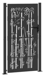 PORTAIL DE JARDIN - "Bambou" acier / laqué gris anthracite, Neuf, Portail battant, Acier, 100 à 150 cm