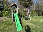 Portique bois enfants avec tour, toboggan et balançoires, Enlèvement, Utilisé, Balançoire