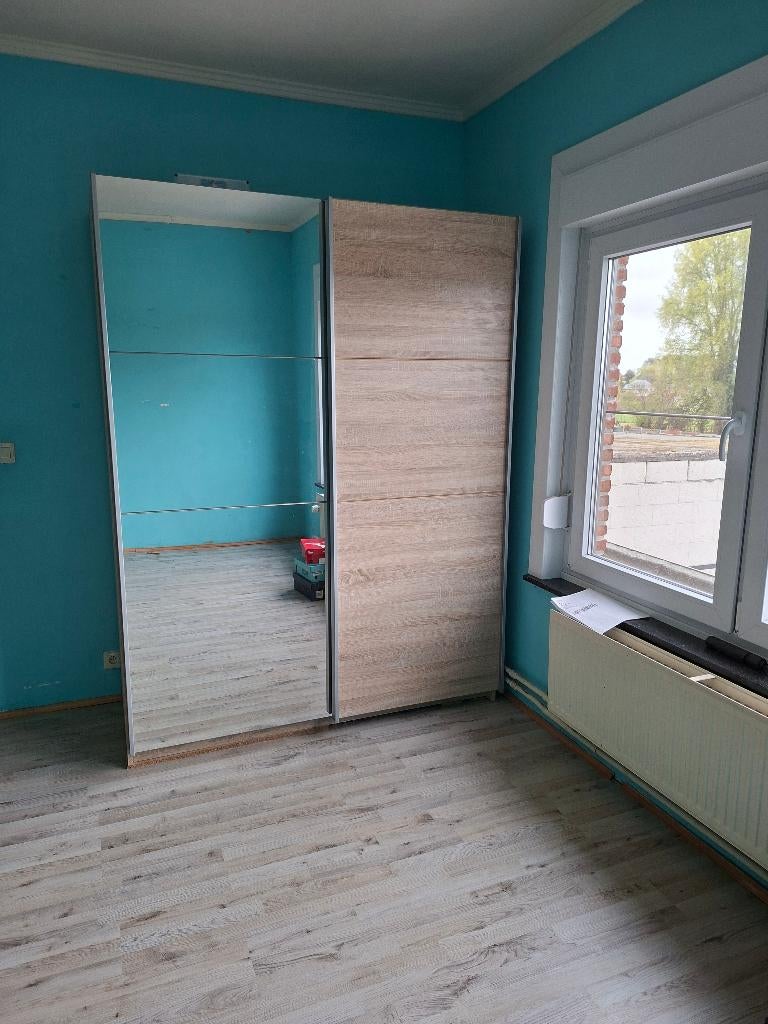 Kleerkast met spiegel (dringend weg), Huis en Inrichting, Ophalen, Met deur(en), Gebruikt, 150 tot 200 cm