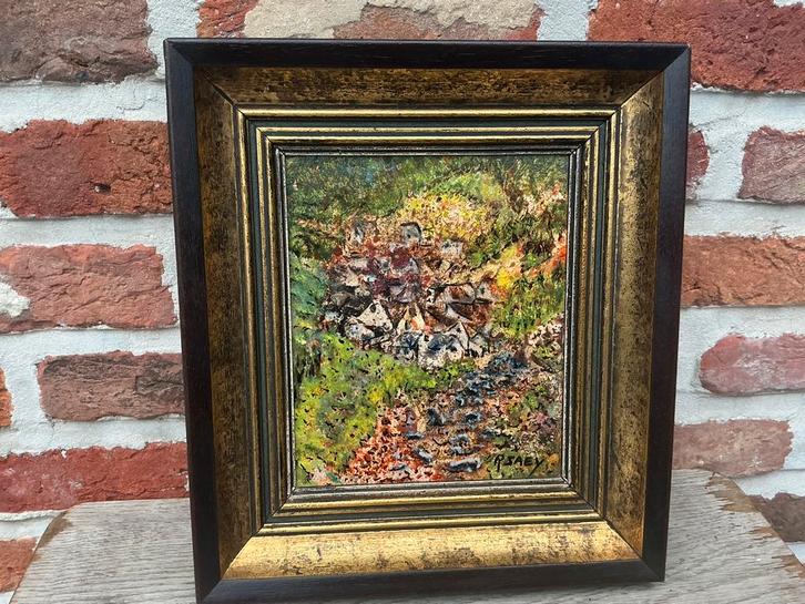 René Saey°1913—Gand1996 huile/planche - 26x23 cm avec cadre, Antiquités & Art, Art | Peinture | Moderne, Enlèvement ou Envoi