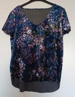 donkerblauw tshirt met bloemen, Kleding | Dames, T-shirts, ANDERE, Maat 42/44 (L), Zo goed als nieuw, Korte mouw