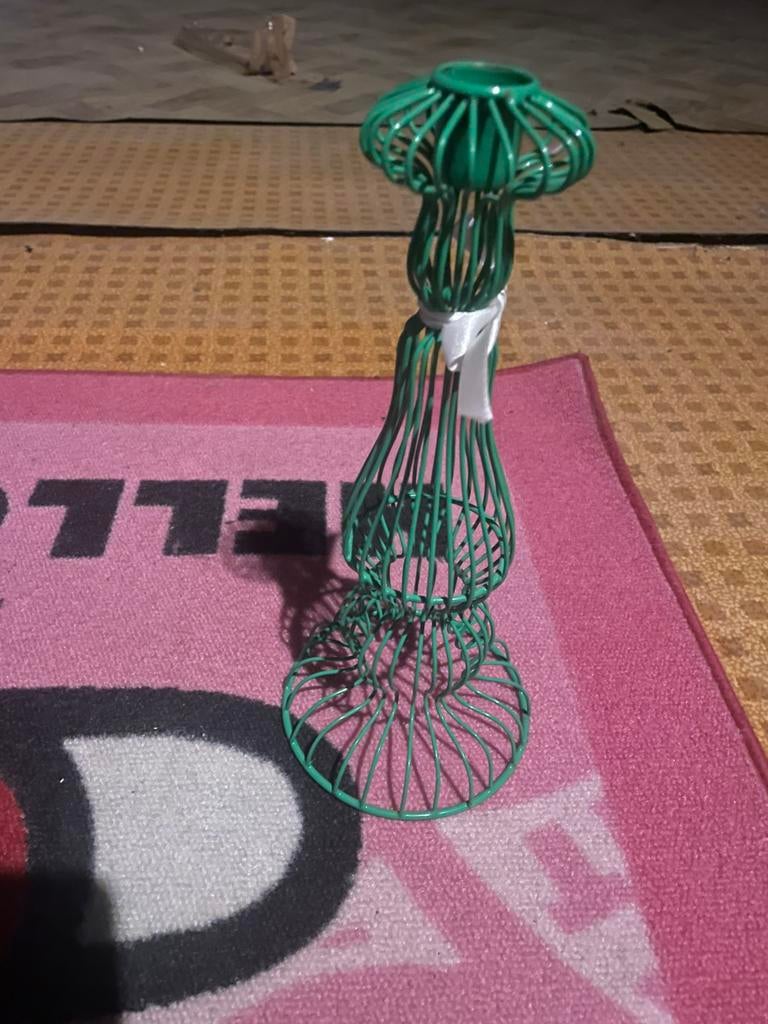 Kaars + kaarshouder trio, Ophalen, Gebruikt