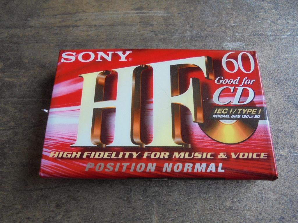 Cassette SONY HF 60 sealed (zie foto's), Ophalen of Verzenden, Nieuw in verpakking, 1 bandje, Onbespeeld