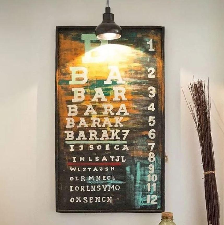 tableau industriel peint à la main sur manguier 147cm, Enlèvement