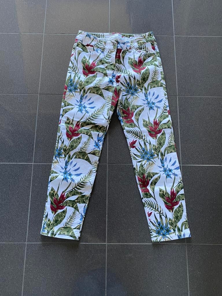 Gebloemde spijkerbroek Gerry Weber maat 36, Ophalen of Verzenden, Zo goed als nieuw, Overige kleuren, W28 - W29 (confectie 36)