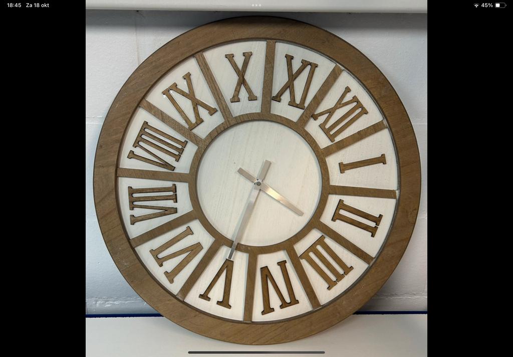 Horloge en bois de 58 cm de diamètre, Enlèvement, Comme neuf, Analogique, Horloge murale