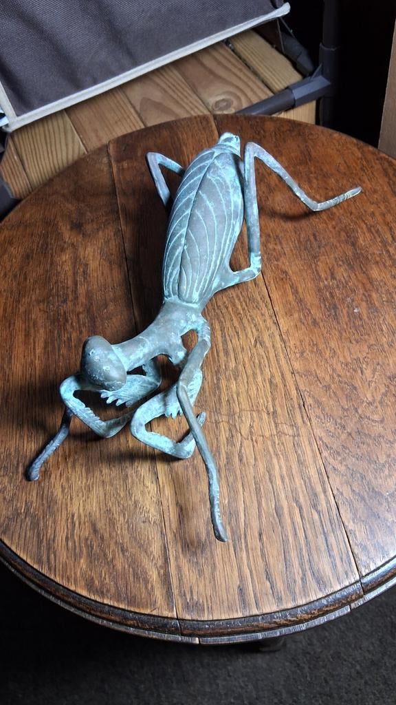 Bronzen bidsprinkhaan, Ophalen of Verzenden