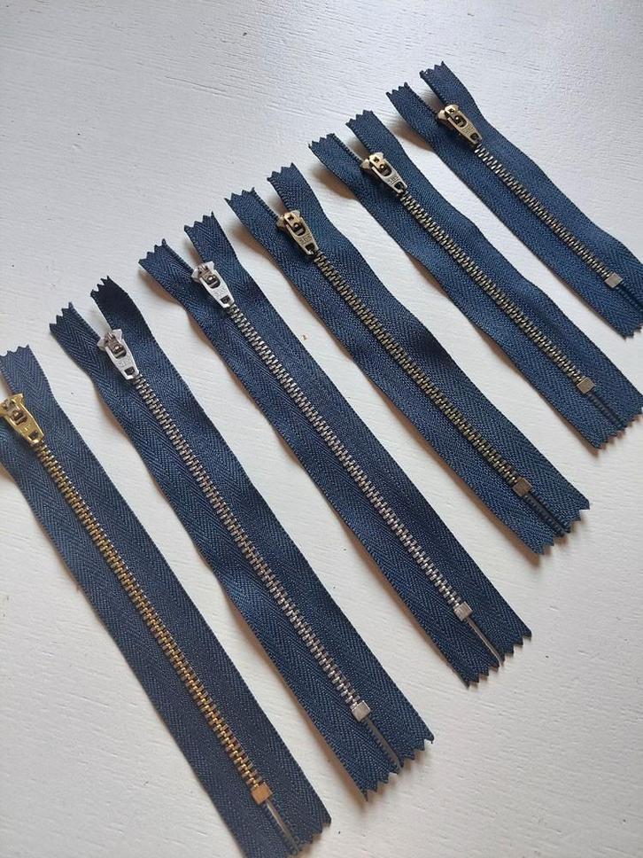 5231) 6 fermetures éclair métal pour jeans en bleu foncé, Hobby & Loisirs créatifs, Couture & Fournitures, Neuf, Tirette ou Fermeture