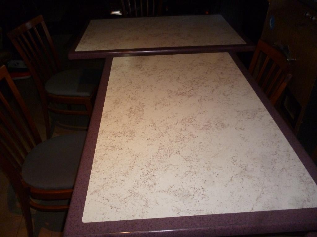 cafe tafels en stoelen, Ophalen, Gebruikt, Overige kleuren, Stof